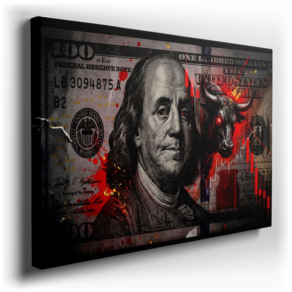 Market Bull - Modern Financial Canvas Wall Art