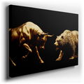 Golden Bull and Bear - Dynamic Canvas Wall Art