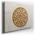 Elegant Golden Floral Medallion - Luxury Canvas Wall Art
