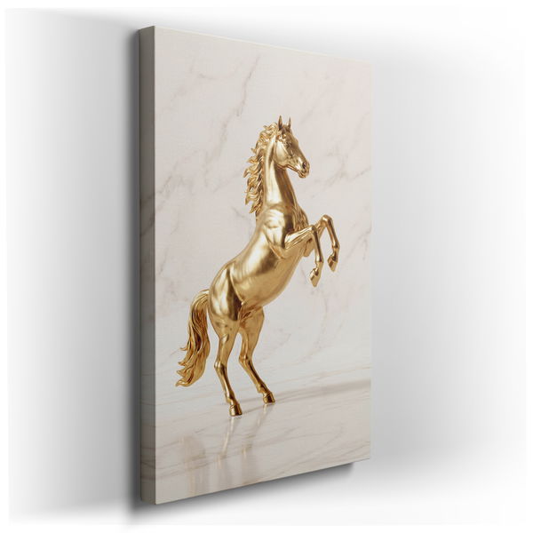Golden Horse - Elegant Gold Canvas Wall Art