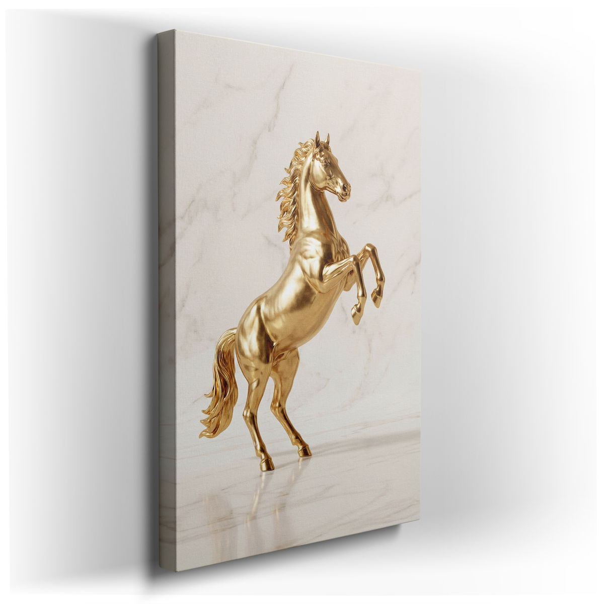 Golden Horse - Elegant Gold Canvas Wall Art