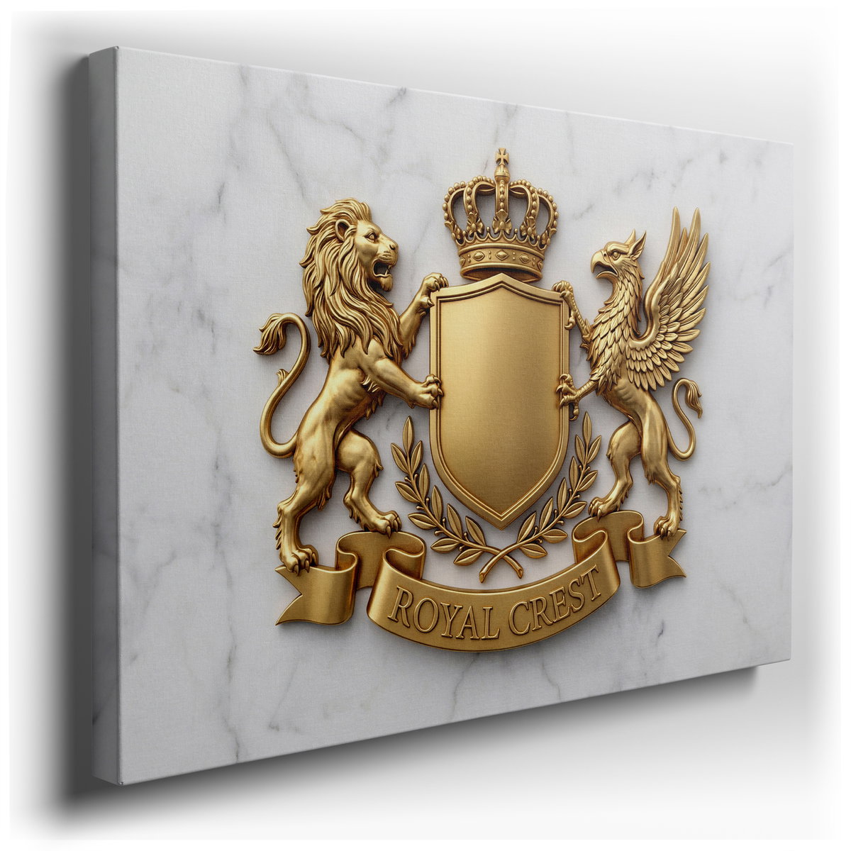 Golden Royal Crest - Elegant Canvas Wall Art
