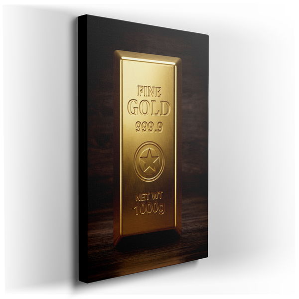 Luxurious Gold Bar - Elegant Canvas Wall Art