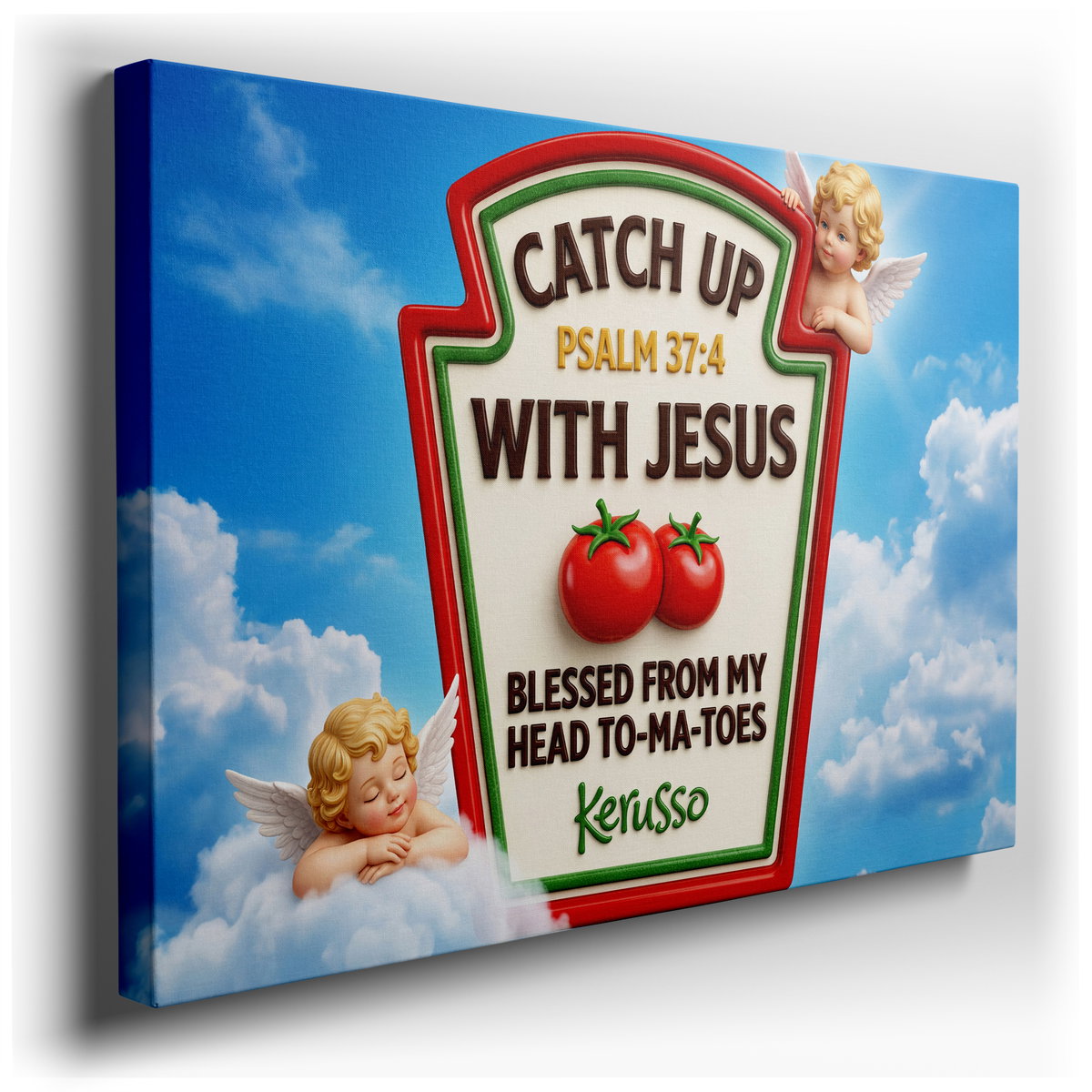 Catch Up With Jesus: Religious Canvas Wall Art