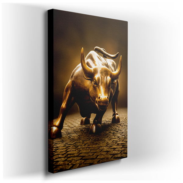Charging Bull - Bronze Canvas Wall Art