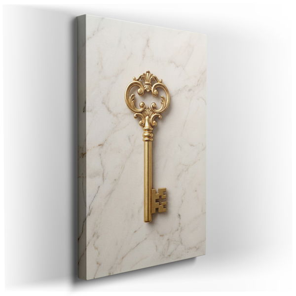 Golden Key - Antique Style Canvas Wall Art