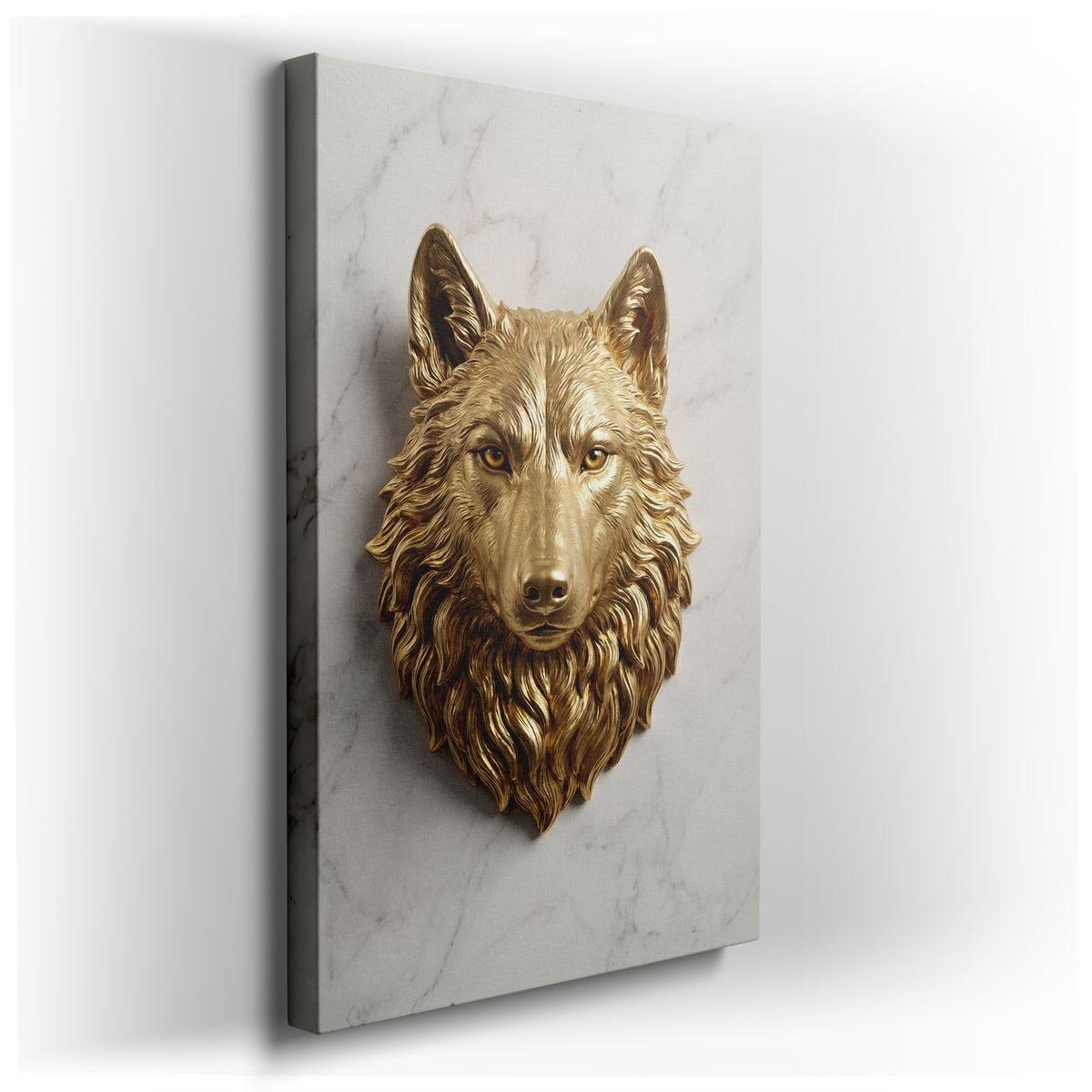 Golden Wolf - Modern Gold Canvas Wall Art
