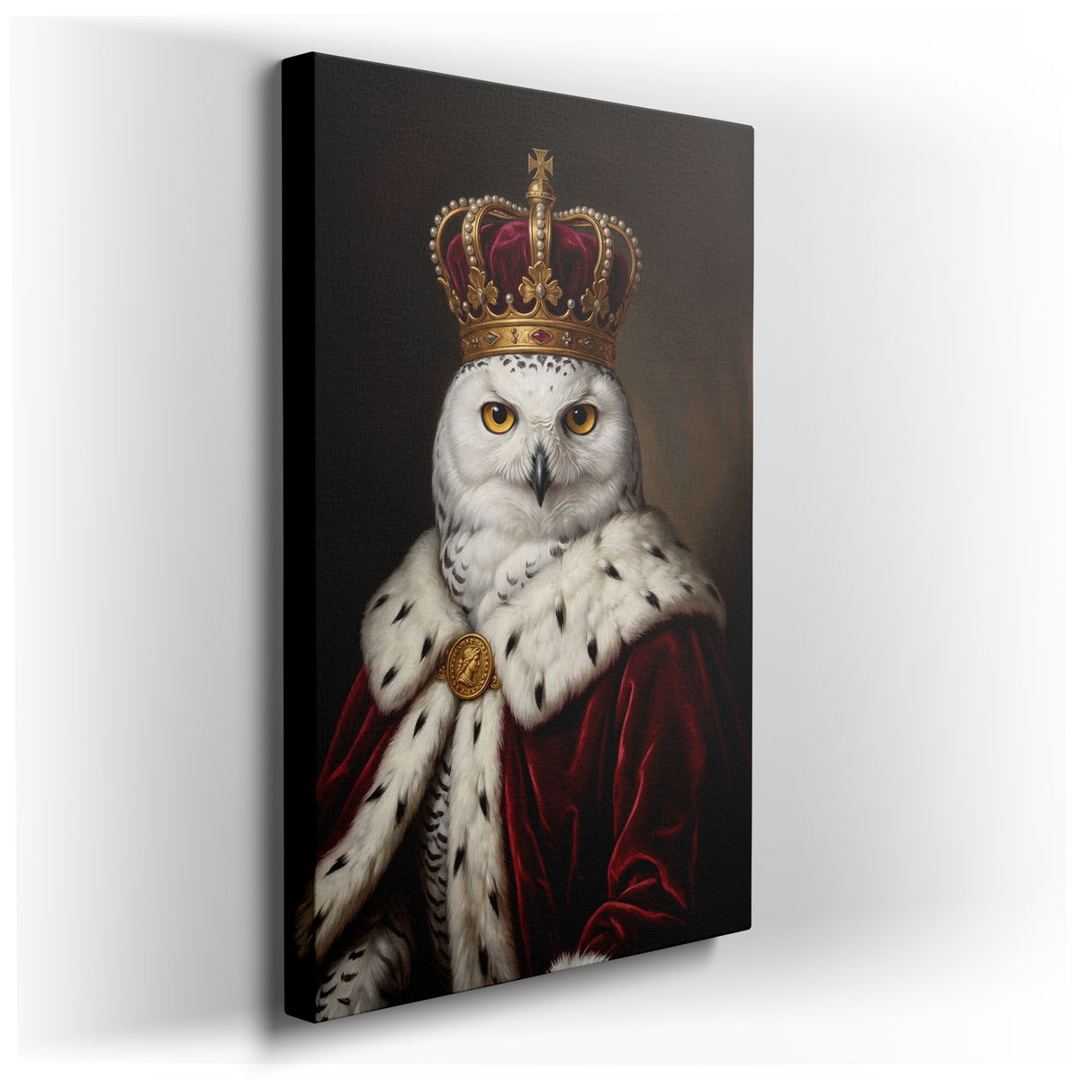 Regal Owl - Royal Snowy Owl Portrait Canvas Wall Art