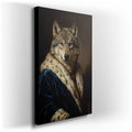 Regal Wolf - Blue Velvet Canvas Wall Art