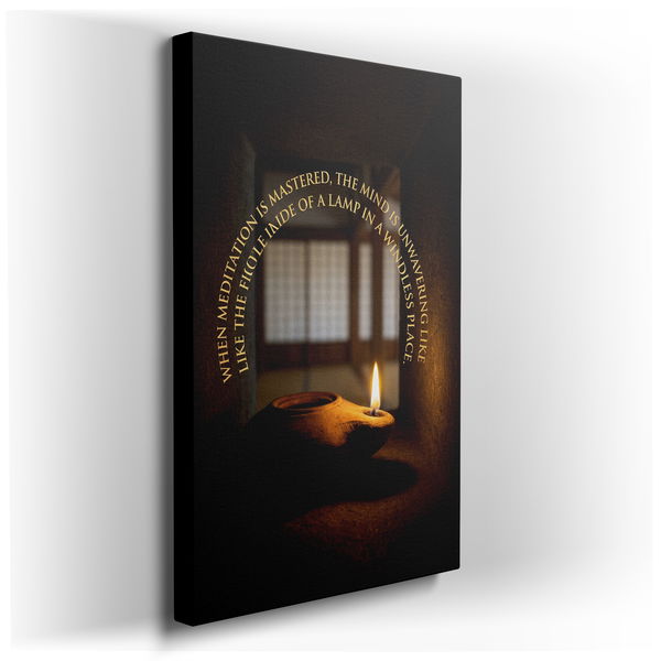 Meditation Lamp - Inspirational Canvas Wall Art