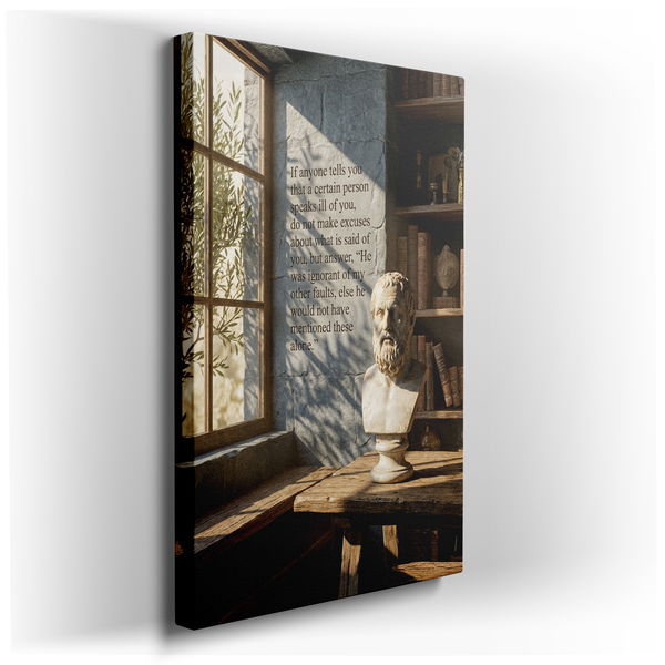 Philosophical Quote - Classical Bust Canvas Wall Art