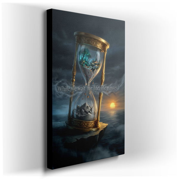 Hourglass of Time Passing - Inspirational Canvas Wall Art