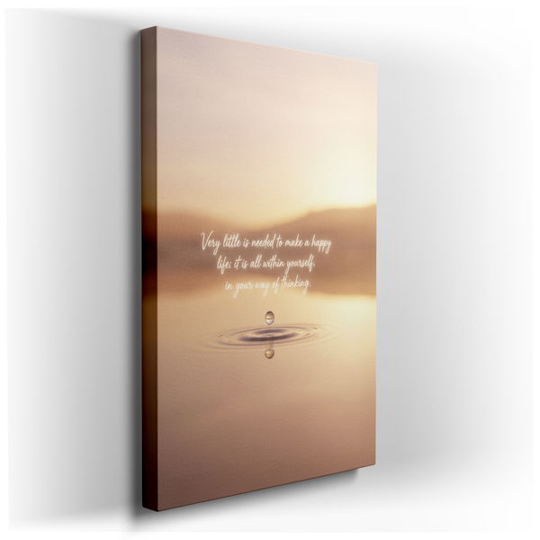 Serene Water Drop Canvas Wall Art - Inspirational Quote