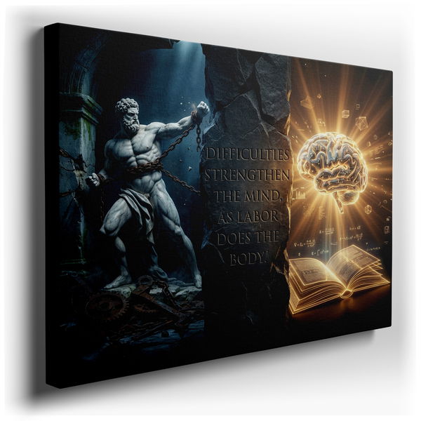 Difficulties Strengthen The Mind Canvas Wall Art - Motivational