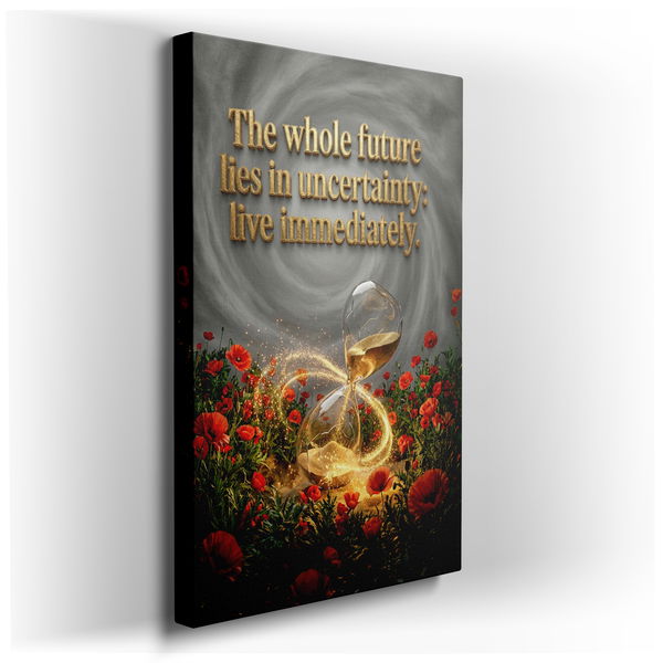 Hourglass & Poppies Wall Art - Inspirational Decor