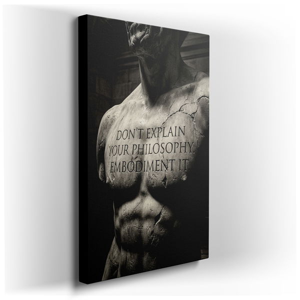 Philosophical Embodiment Statue - Inspirational Canvas Wall Art