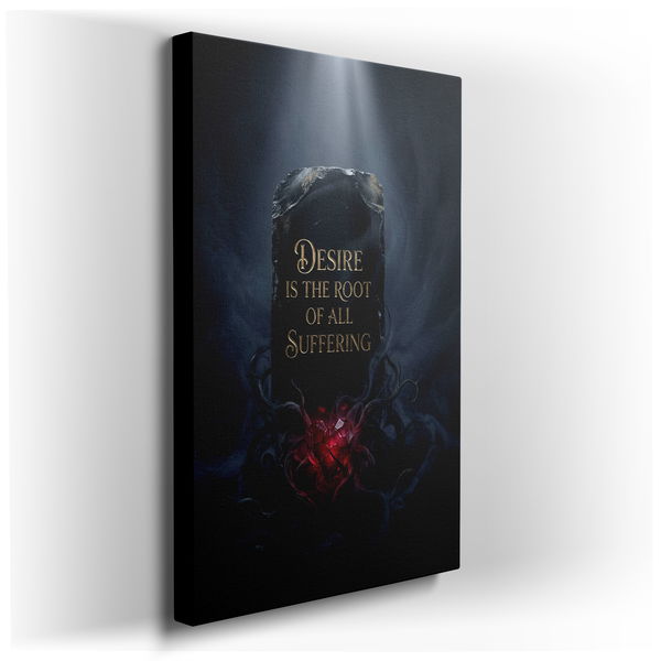 Desire Is The Root - Dark Motivational Canvas Wall Art