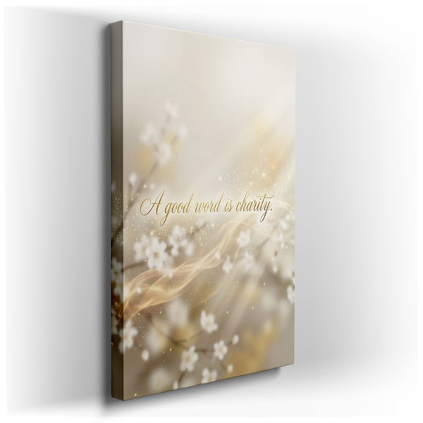 A Good Word Is Charity Canvas Wall Art - Inspirational Decor