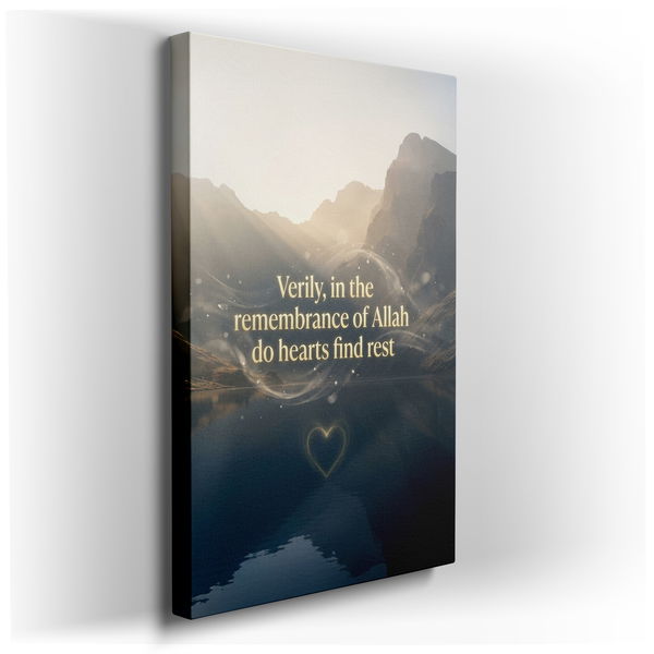 Islamic Remembrance Quote Canvas Wall Art - Peaceful Decor