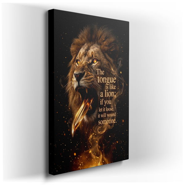 Lion Tongue Quote - Motivational Canvas Wall Art