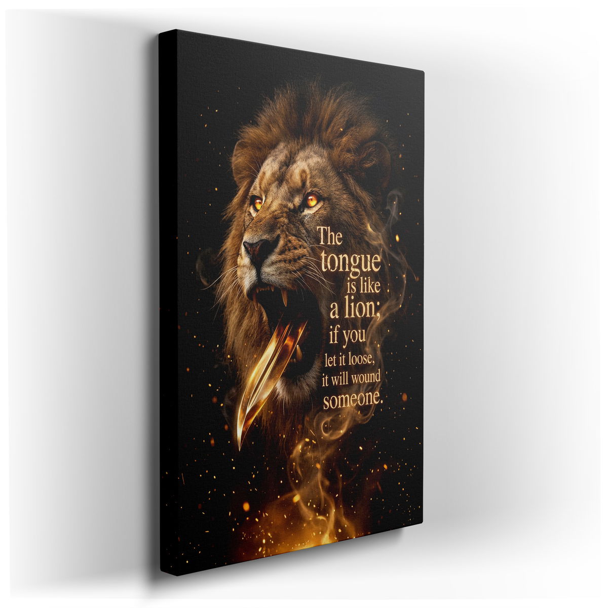 Lion Tongue Quote - Motivational Canvas Wall Art