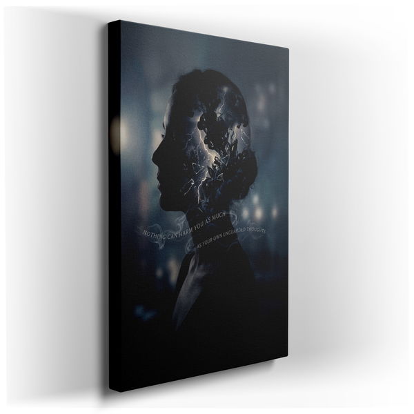 Introspective Silhouette - Thoughtful Canvas Wall Art