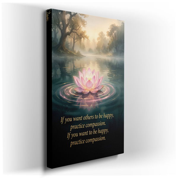 Lotus of Compassion - Serene Canvas Wall Art