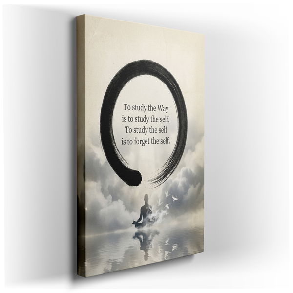 Zen Circle and Meditating Figure - Serene Canvas Wall Art