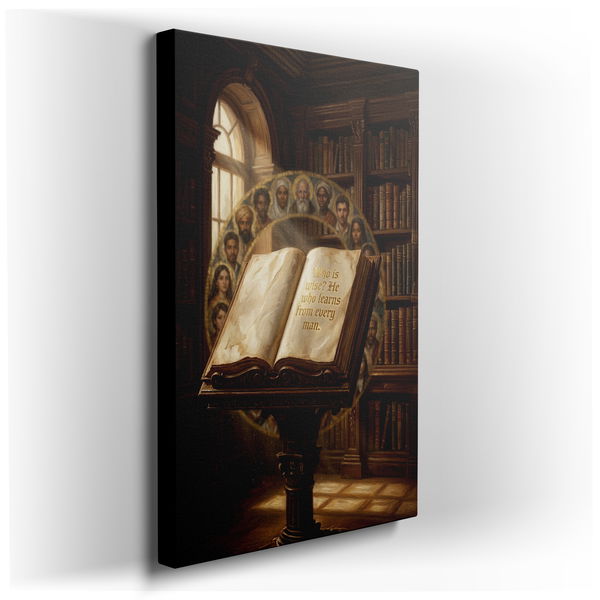 Wise Man's Library Canvas Wall Art - Inspirational Decor