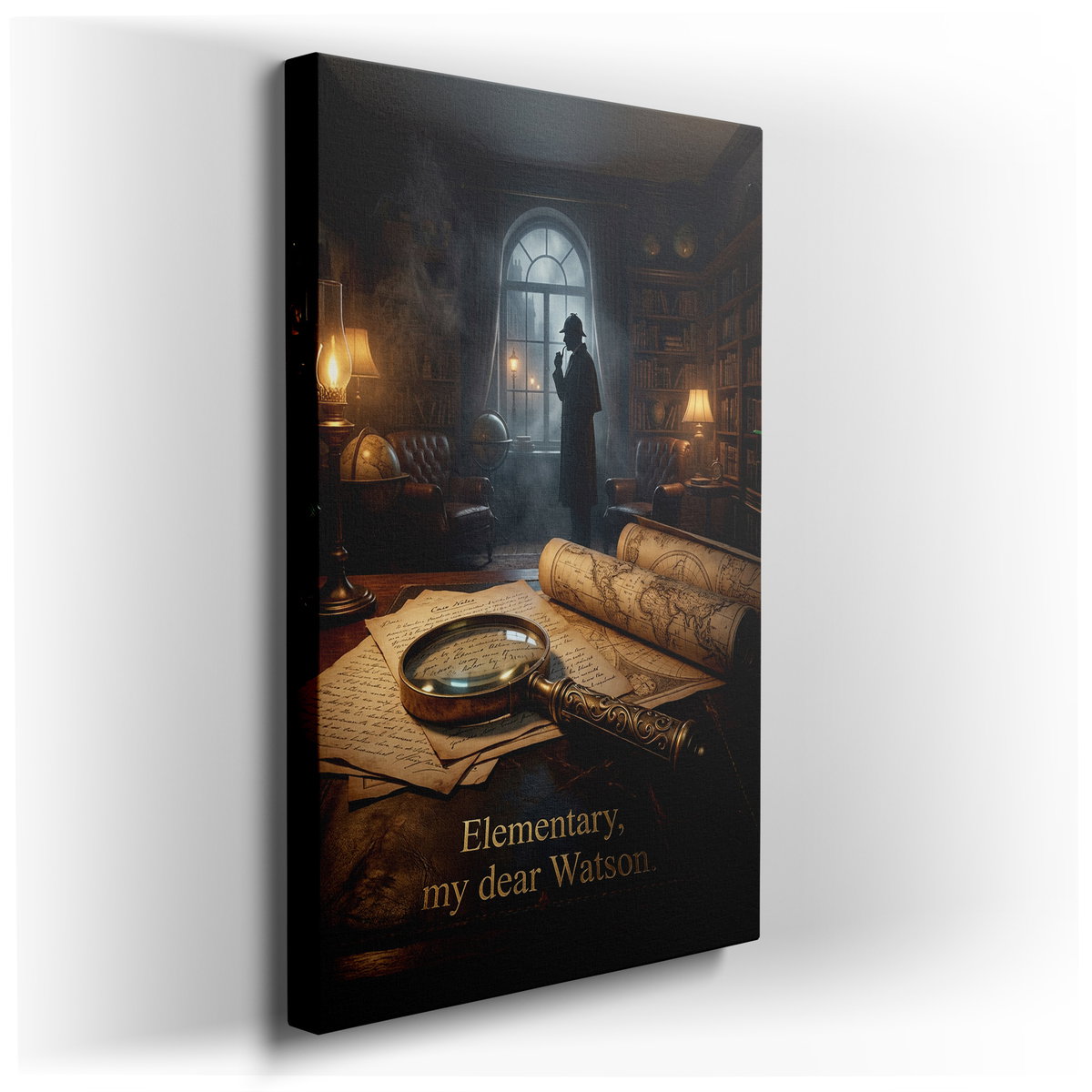 Elementary, My Dear Watson - Vintage Detective Canvas Wall Art