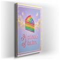 Rainbow Cake Slice - Whimsical Canvas Wall Art