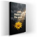 Focus on the Good - Inspirational Yellow Flower Canvas Wall Art