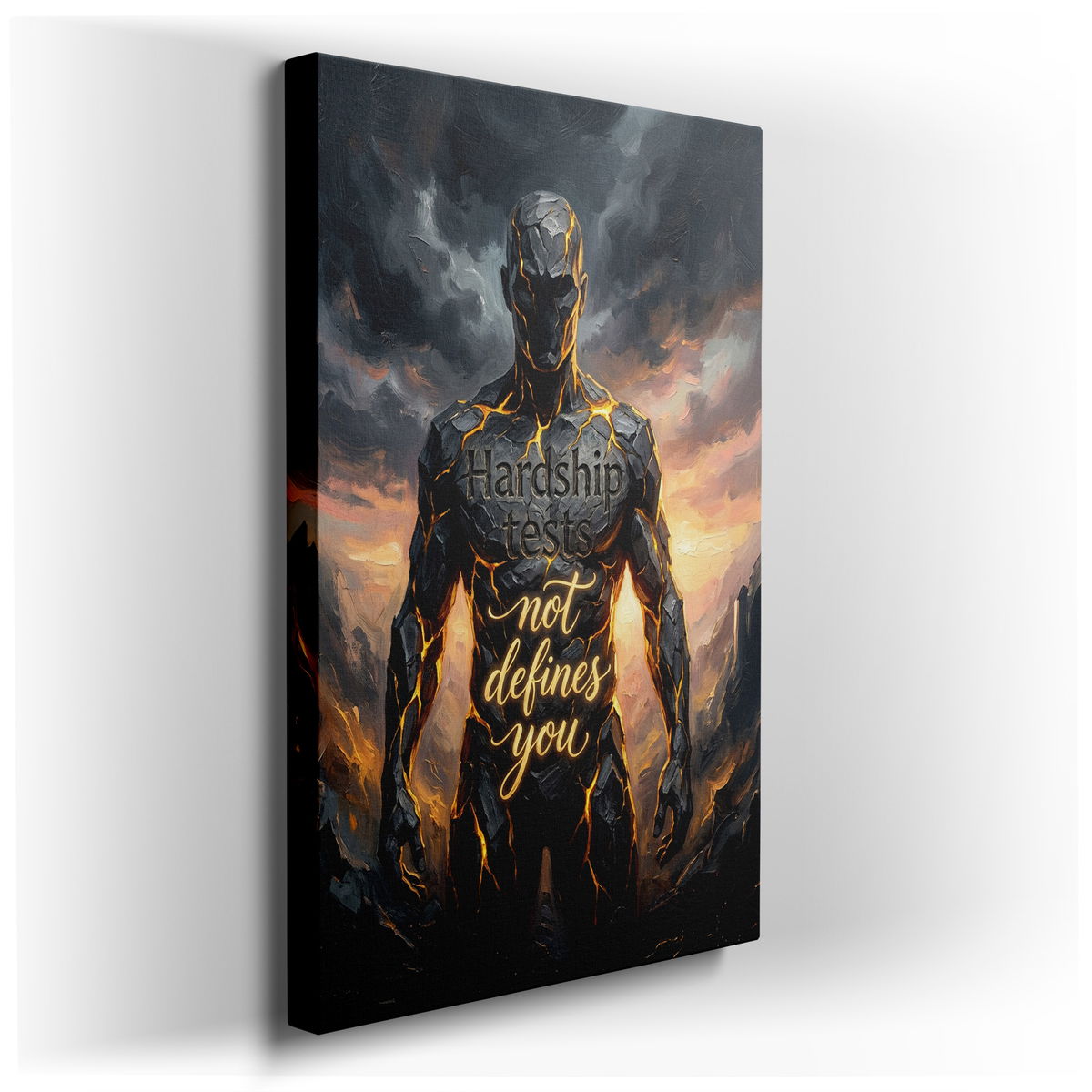 Empowering Stone Figure Canvas Art - Inspirational Decor