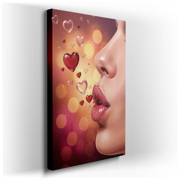 Heart Kiss - Romantic Canvas Wall Art