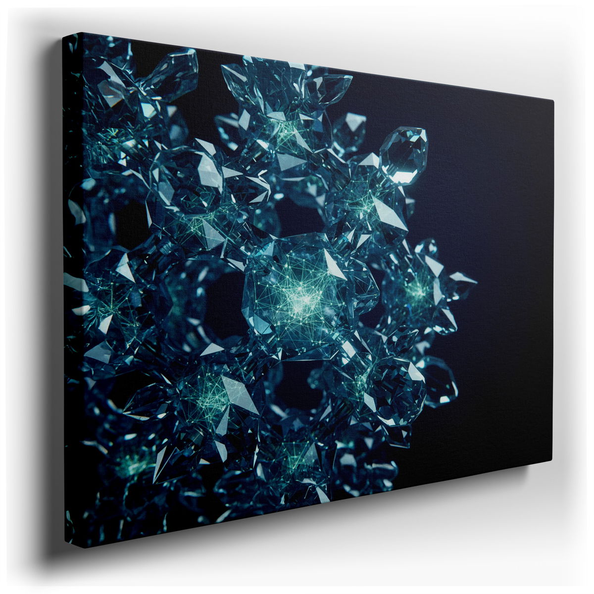 Crystal Cluster Canvas Wall Art - Modern Elegance