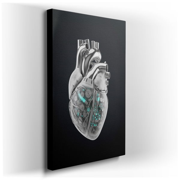 Steampunk Heart Canvas Wall Art - Unique Anatomy