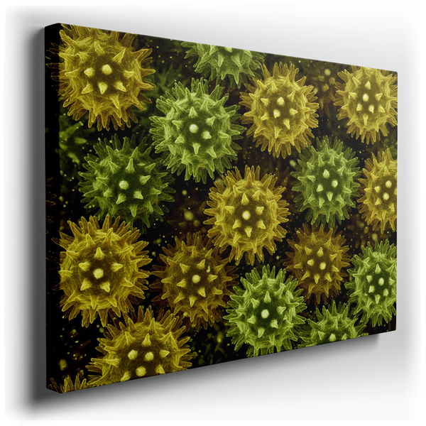 Microscopic Floral Pattern - Botanical Canvas Wall Art