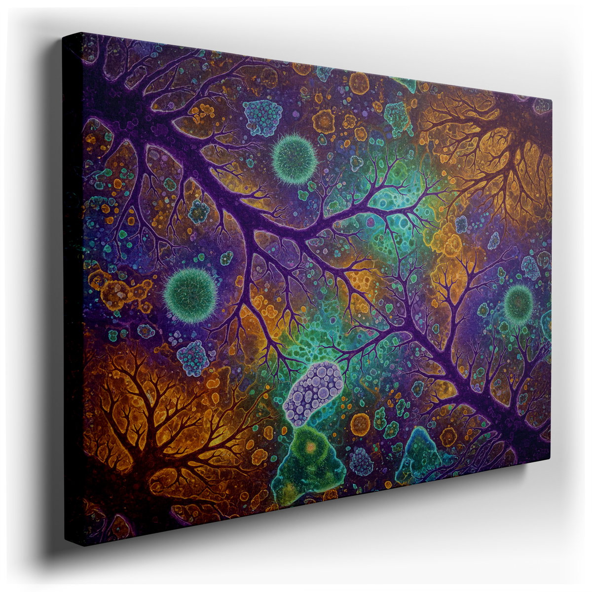 Microscopic Dreams Canvas Wall Art - Modern Elegance