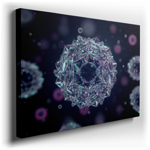 Geometric Crystal Spheres - Modern Abstract Canvas Wall Art