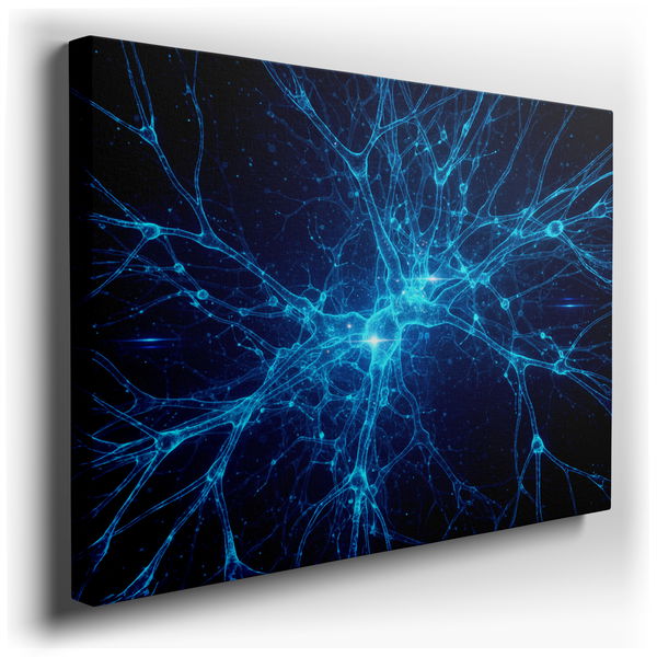 Abstract Neuron Canvas Wall Art - Modern Science