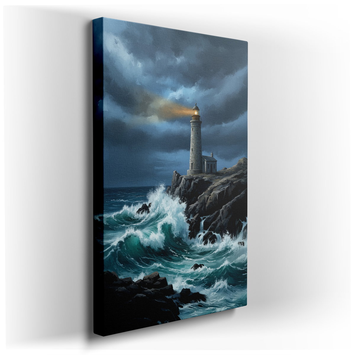Dramatic Lighthouse Seascape - Coastal Canvas Wall Art