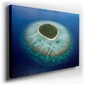 Aerial View of Tropical Island - Beach Scene Canvas Wall Art