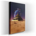 Golden Pyramid in Desert - Geometric Canvas Wall Art