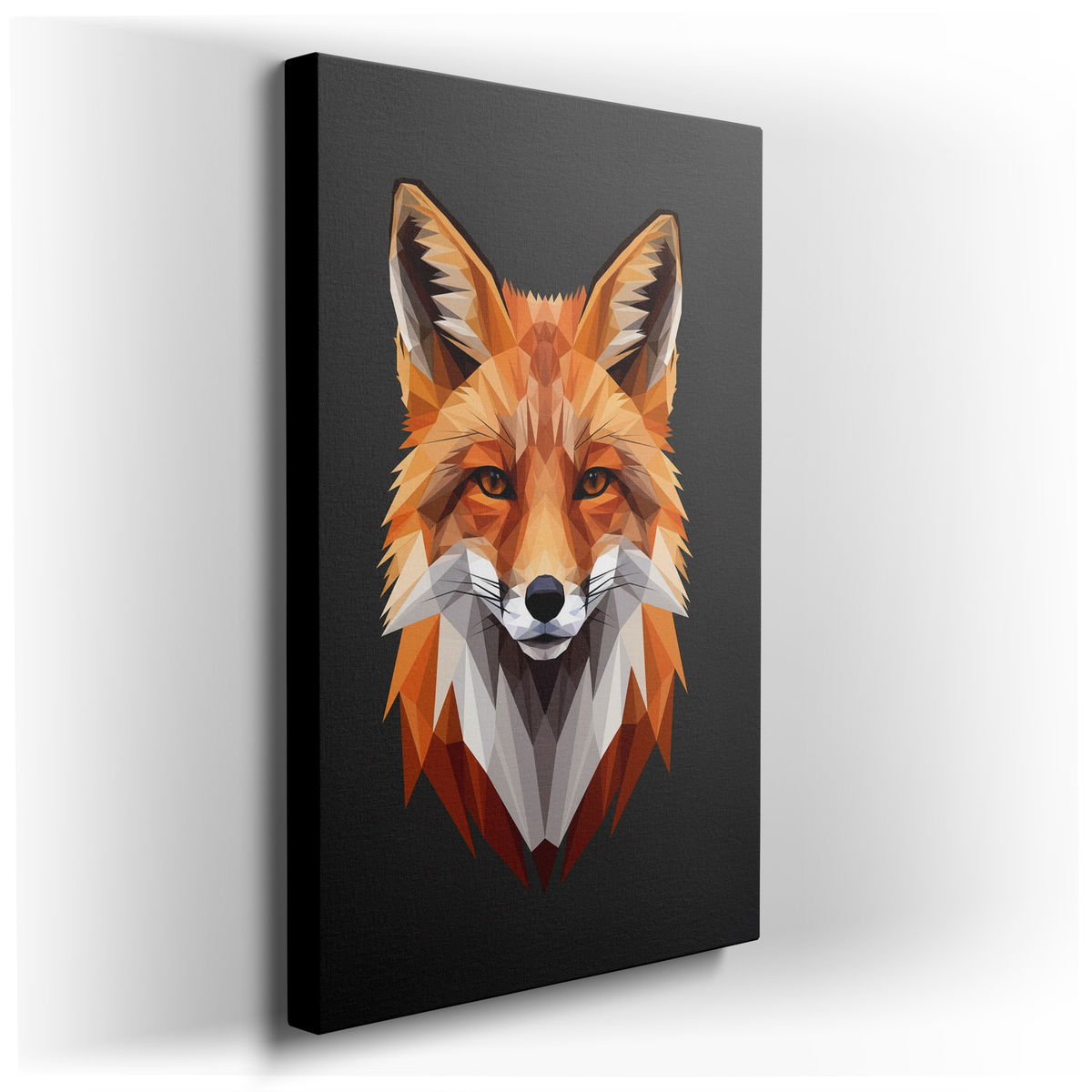 Geometric Fox Portrait - Modern Canvas Wall Art