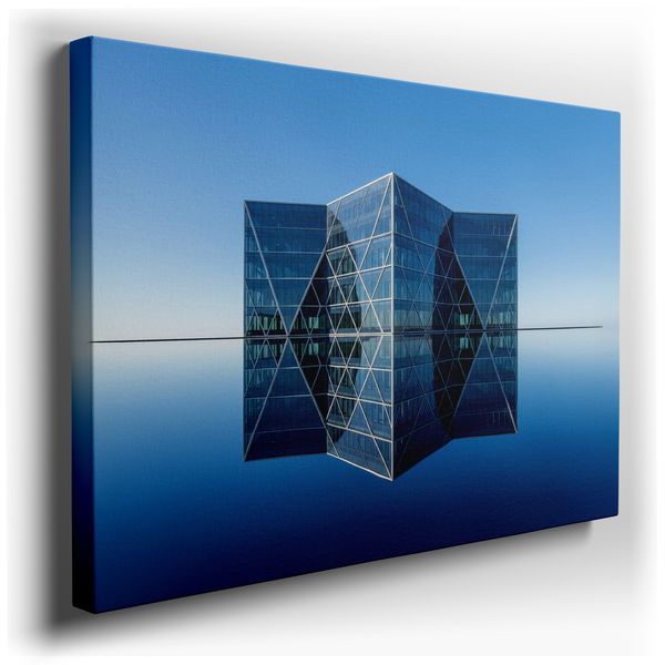 Modern Architecture Reflection - Geometric Canvas Wall Art