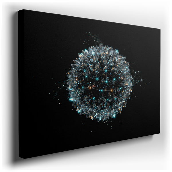 Crystal Sphere Canvas Art - Abstract Geometric Decor