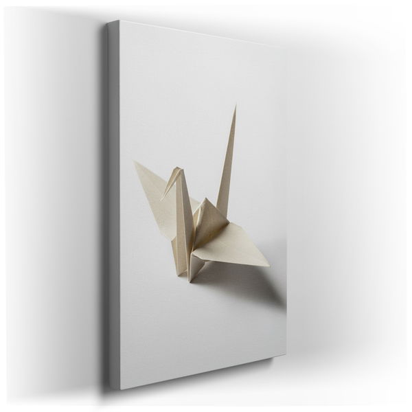 Origami Crane - Minimalist Canvas Wall Art