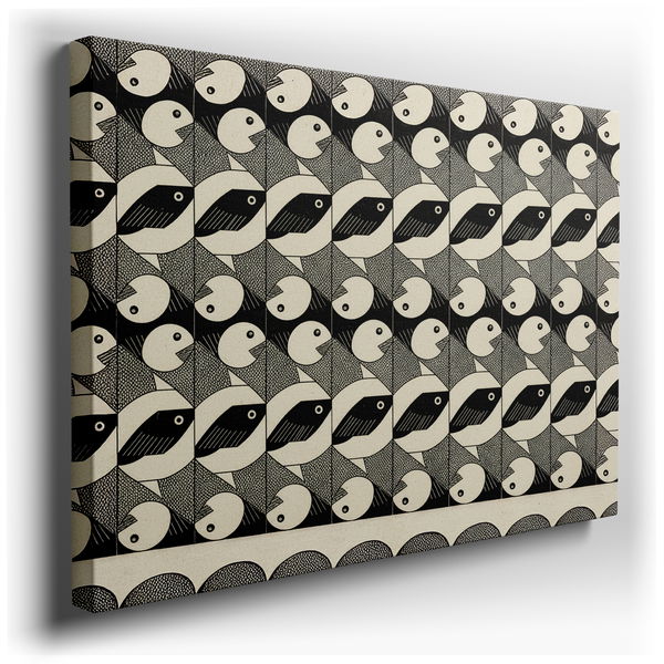 Tessellated Fish Pattern - Geometric Canvas Wall Art