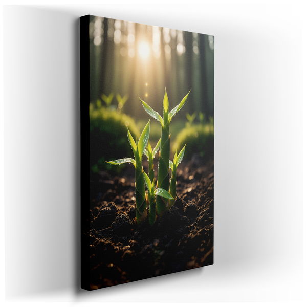Green Bamboo Shoots Wall Art - Forest Decor