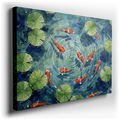 Watercolor Koi Fish Pond - Asian Style Canvas Wall Art